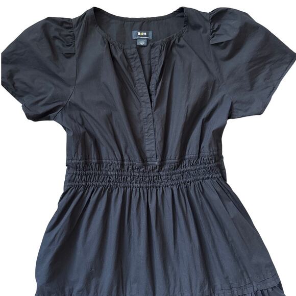 Anthropologie Maeve Poplin Cotton Somerset Maxi Dress Black Size Large - Picture 11 of 11